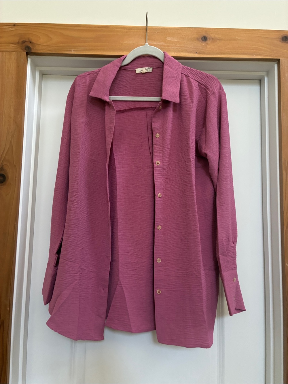 Mauve Button-Up Blouse - Lightweight Long Sleeve from Mystree NWOT